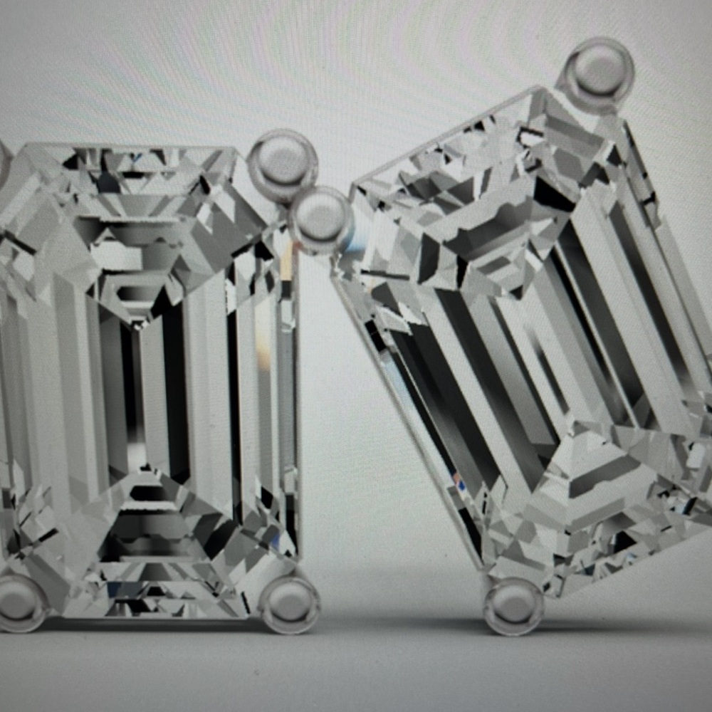 Elegant 2 carat certified Emerald Cut Lab DIAMOND Earrings